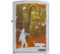 Зажигалка Zippo Осенняя охота, с покрытием Satin Chrome, 38x13x57 мм, 205 HUNTING