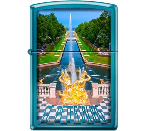 Зажигалка Zippo Петергофский фонтан, с покрытием Sapphire, 38x13x57 мм, 20446 PETRODVORETS 1