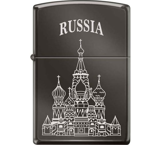 Зажигалка Zippo Собор Василия Блаженного, с покрытием Black Ice, 38x13x57 мм, 150 ST BASIL 1