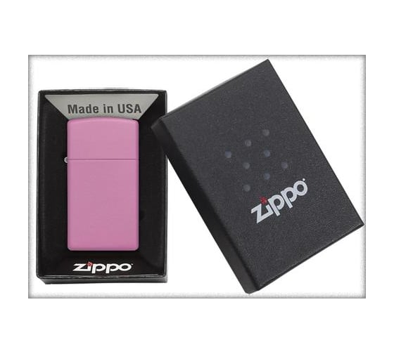 Зажигалка Zippo Slim, с покрытием Pink Matte, 30x10x55 мм, 1638