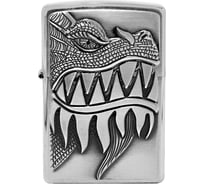 Зажигалка Zippo 200 Fire Breathing Dragon, с покрытием Brushed Chrome, 38x13x57 мм 28969