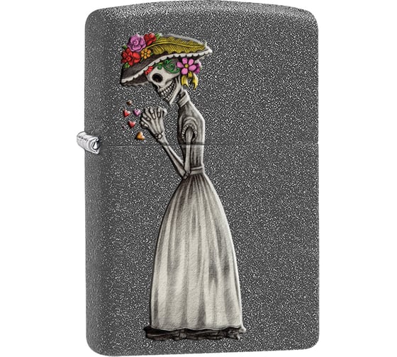 Набор из двух зажигалок Zippo Влюбленные зомби, с покрытием Iron Stone, 28987