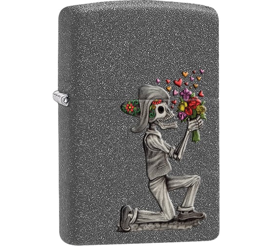 Набор из двух зажигалок Zippo Влюбленные зомби, с покрытием Iron Stone, 28987