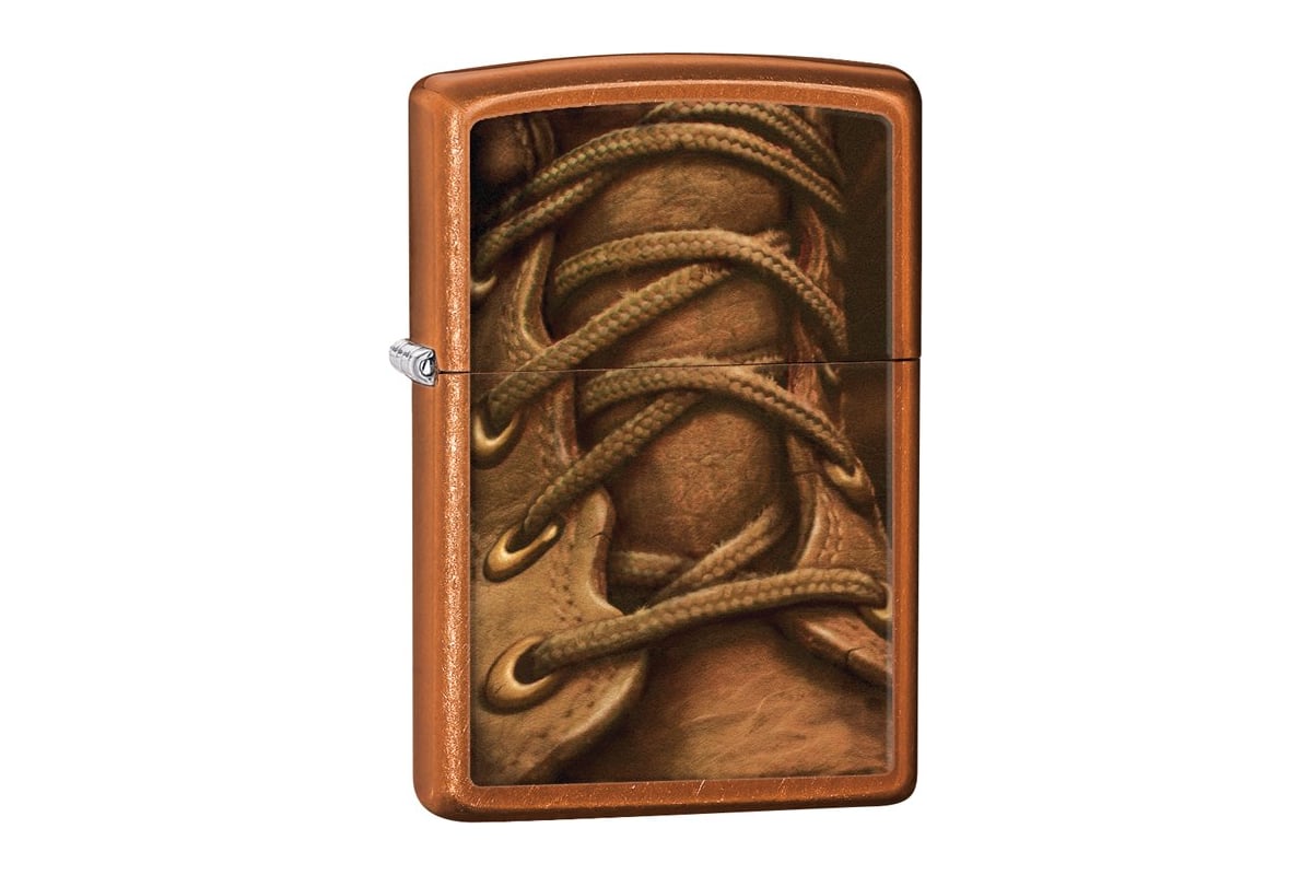 Зажигалка Zippo Boot Laces, латунь с покрытием Toffee, бронзовая, 36x12x56  мм 28672 - выгодная цена, отзывы, характеристики, фото - купить в Москве и  РФ