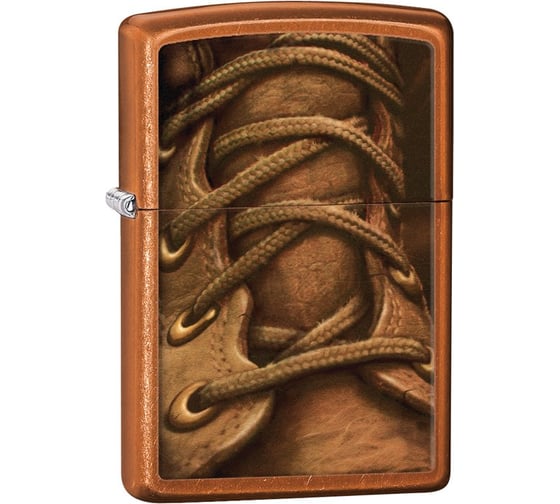 Зажигалка Zippo Boot Laces, латунь с покрытием Toffee, бронзовая, 36x12x56 мм 28672