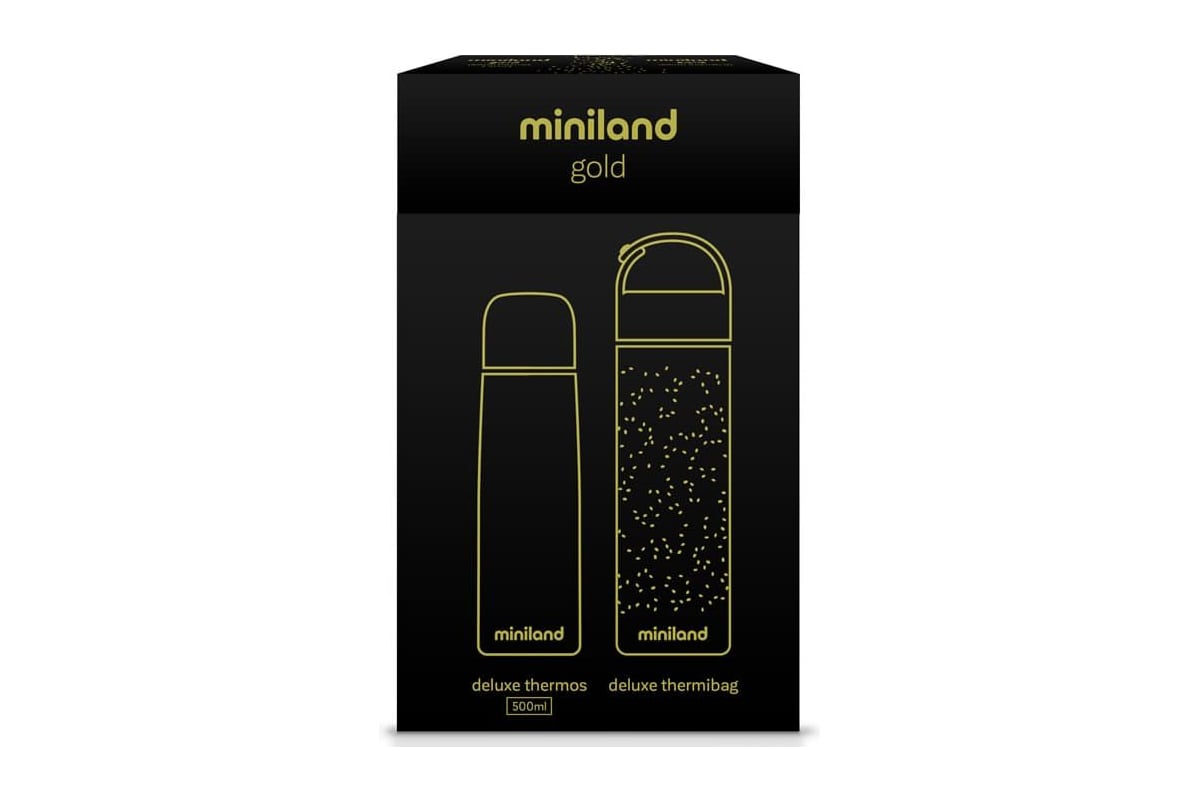 Термос для жидкостей + термосумка Deluxe Thermos 500ML Miniland золото  Gold, арт. 89256, купить, цена