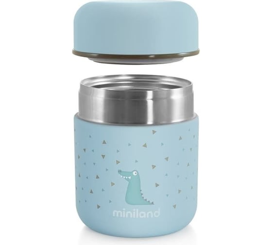 Детский термос для еды и жидкостей Miniland Silky Thermos Mini цвет голубой, 280 мл 89244