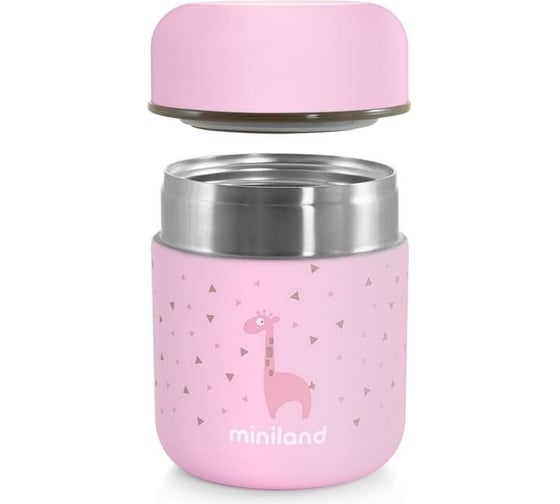 Детский термос для еды и жидкостей Miniland Silky Thermos Mini цвет розовый, 280 мл 89245