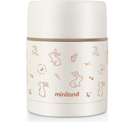 Детский термос для еды Miniland Natur Thermos Bunny зайчик, 600 мл 89348