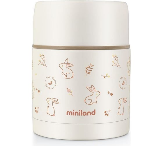 Детский термос для еды Miniland Natur Thermos Bunny зайчик, 600 мл 89348