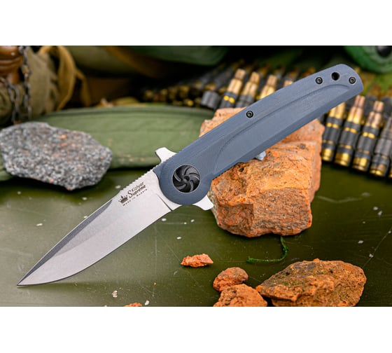Складной нож Kizlyar Supreme Biker X cталь D2, StoneWash, рукоять из G10 4650065059961