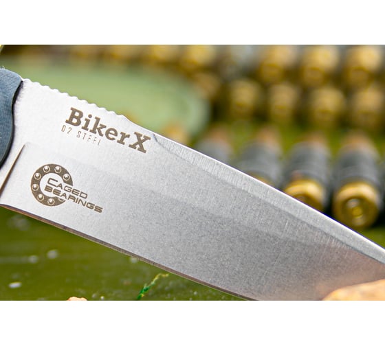 Складной нож Kizlyar Supreme Biker X cталь D2, StoneWash, рукоять из G10 4650065059961