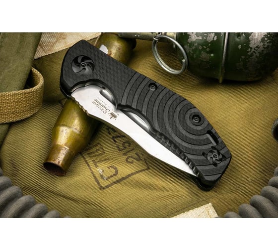 Складной нож Kizlyar Supreme Bloke Z cталь D2, StoneWash, рукоять из G10 4650065059732