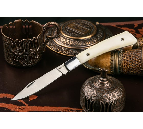 Складной нож Kizlyar Supreme Gent cталь 440C, Satin, рукоять из натуральной кости 4650065055918