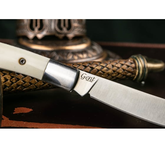 Складной нож Kizlyar Supreme Gent cталь 440C, Satin, рукоять из натуральной кости 4650065055918