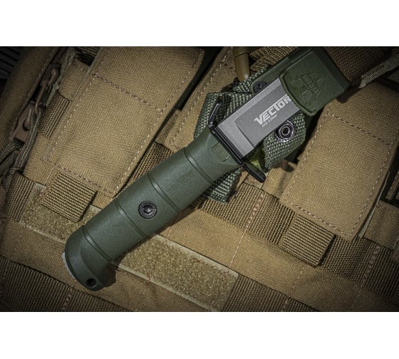 Тактический нож Kizlyar Supreme Vector сталь AUS-8, TacWash, рукоять из оливкового кратона 4610094295945