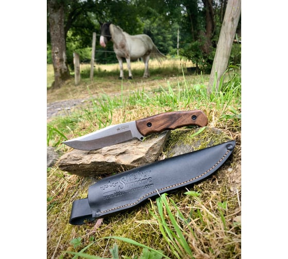Туристический нож Kizlyar Supreme Caspian сталь AUS-8, рукоять из Кавказского Ореха 4650065057356