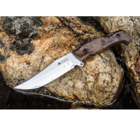 Туристический нож Kizlyar Supreme Caspian сталь AUS-8, рукоять из Кавказского Ореха 4650065057356