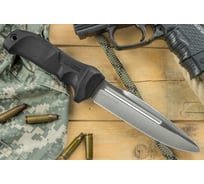 Туристический нож Kizlyar Supreme Centurion сталь AUS-8, TacWash, рукоять из черного кратона 4650065057431