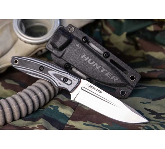 Туристический нож Kizlyar Supreme Cityhunter сталь AUS-8, рукоять из черно-белого G10 4610094291725