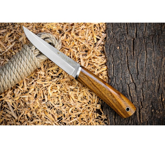 Туристический нож Kizlyar Supreme Malamute сталь AUS-10Co, StoneWash, рукоять из Кавказского ореха 4610094296096