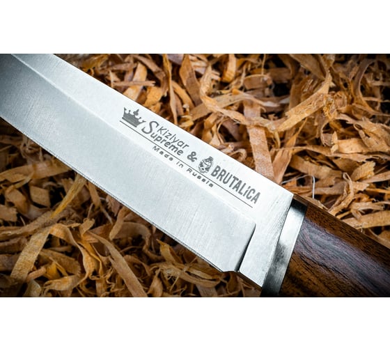 Туристический нож Kizlyar Supreme Malamute сталь AUS-10Co, StoneWash, рукоять из Кавказского ореха 4610094296096