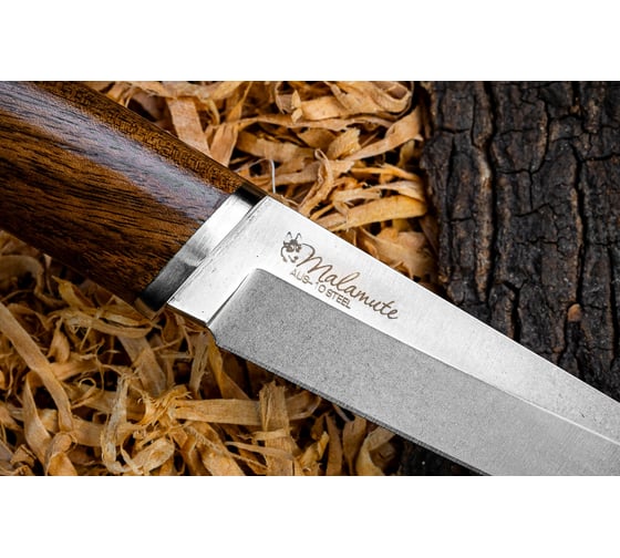 Туристический нож Kizlyar Supreme Malamute сталь AUS-10Co, StoneWash, рукоять из Кавказского ореха 4610094296096