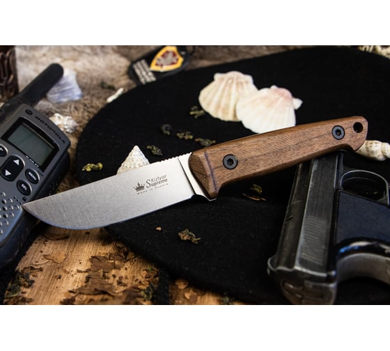 Туристический нож Kizlyar Supreme Nikki сталь AUS-8, StoneWash, рукоять из Кавказского ореха 4650065057929