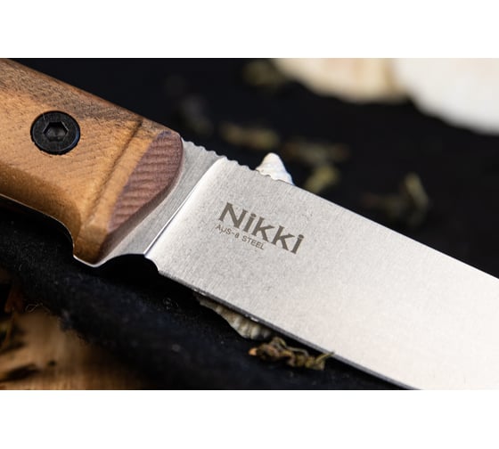 Туристический нож Kizlyar Supreme Nikki сталь AUS-8, StoneWash, рукоять из Кавказского ореха 4650065057929