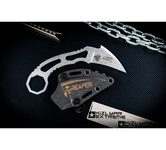 Туристический нож Kizlyar Supreme Reaper сталь N690, StoneWash 4610094295884