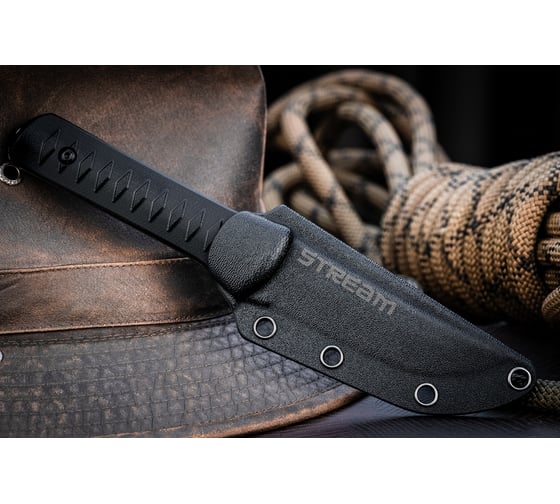 Туристический нож Kizlyar Supreme Stream сталь VG-10, StoneWash, рукоять из черного G10 4610094296065
