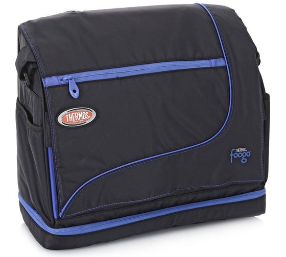 Сумка-холодильник THERMOS Foogo Large Diaper Sporty Bag, черная/голубая 003140-b