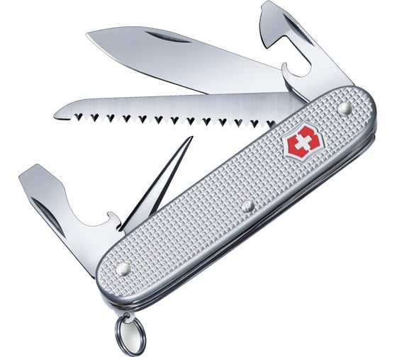 Нож Victorinox Farmer X Alox, 93 мм, 10 функций, алюминиевая рукоять, серебристый 0.8271.26