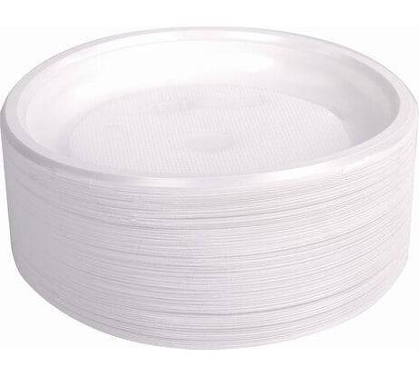 Одноразовые десертные тарелки КОМПЛЕКТ 100 шт., пластик, d=165 мм, СТАНДАРТ, ПП, 607388