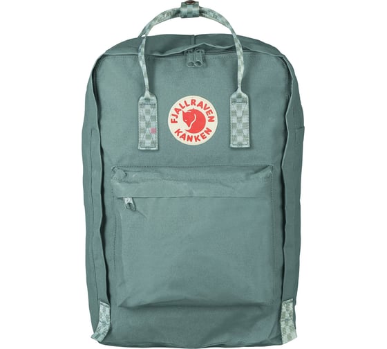 Рюкзак Fjallraven Kanken Laptop 17", зеленый/шахматы, 30х18х42 см, 20 л F27173-664-904