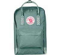 Рюкзак Fjallraven Kanken Laptop 15, зеленый/шахматы, 28х16х40 см, 18 л F27172-664-904