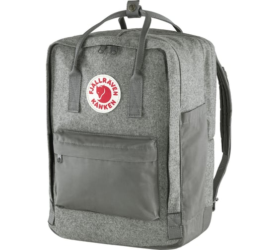 Рюкзак Fjallraven Kanken Re-Wool Laptop 15, серый, 28х16х40 см, 18 л F23328-27