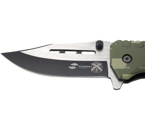 Нож Stinger 88 мм, зеленый камуфляж, картонная коробка FK-008H