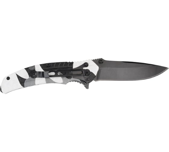 Нож Stinger 84 мм, черно-белый камуфляж, картонная коробка FK-019SNO-CA