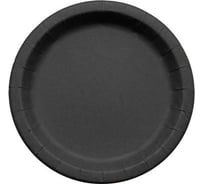 Тарелка картонная Papperskopp d230 мм, 50 шт, ламинированная с бортом, черная ОП-230107