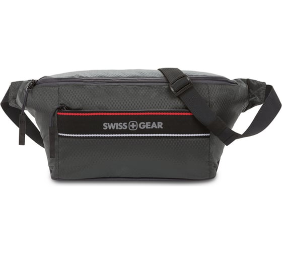 Сумка на пояс SWISSGEAR серая, полиэстер с плетением рип-стоп, 38х5х15 см 3991414521 1