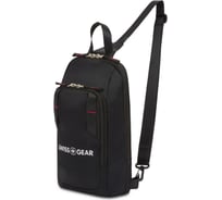 Рюкзак с одним плечевым ремнем SWISSGEAR черный/красный, полиэстер рип-стоп, 18х5х33 см, 4 л 3992202550