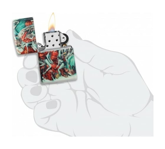 Зажигалка ZIPPO Classic с покрытием White Matte, латунь/сталь, разноцветная матовая, 38x13x57 мм, 49392