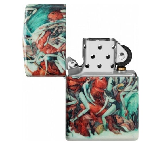 Зажигалка ZIPPO Classic с покрытием White Matte, латунь/сталь, разноцветная матовая, 38x13x57 мм, 49392