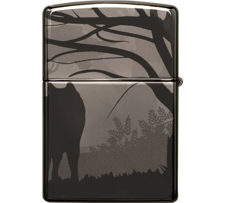 Зажигалка ZIPPO Classic с покрытием Black Ice, латунь/сталь,чёрная, глянцевая, 38x13x57 мм, 49188