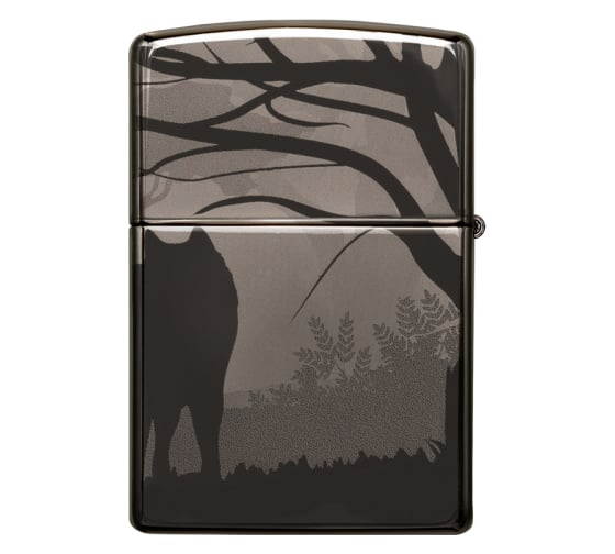 Зажигалка ZIPPO Classic с покрытием Black Ice, латунь/сталь,чёрная, глянцевая, 38x13x57 мм, 49188 1