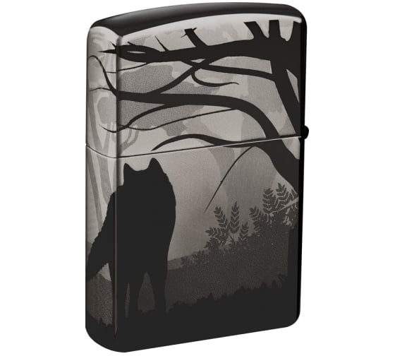 Зажигалка ZIPPO Classic с покрытием Black Ice, латунь/сталь,чёрная, глянцевая, 38x13x57 мм, 49188
