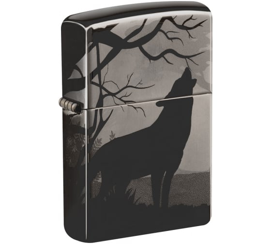 Зажигалка ZIPPO Classic с покрытием Black Ice, латунь/сталь,чёрная, глянцевая, 38x13x57 мм, 49188