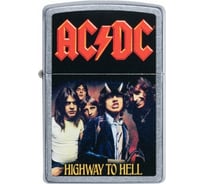 Зажигалка ZIPPO AC/DC с покрытием Street Chrome, латунь/сталь, серебристая матовая, 38x13x57 мм 49235