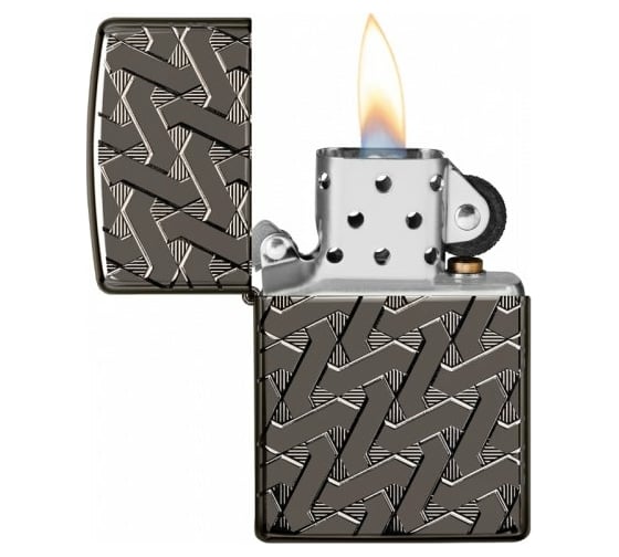 Зажигалка ZIPPO Armor с покрытием High Polish Black Ice, латунь/сталь, чёрная, 38x13x57 мм, 49173